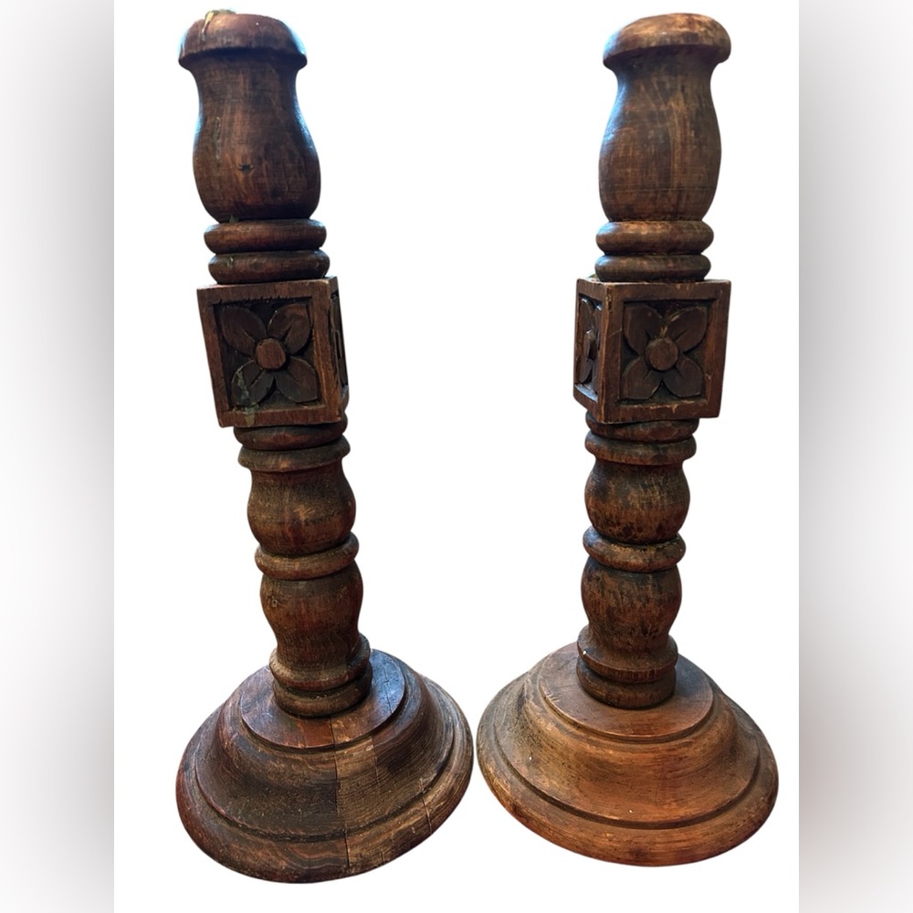 Rustic Wooden Candle Holders